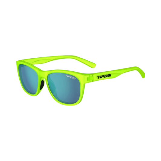 Tifosi Swank Sunglasses in Satin Electric Green with Smoke Bright Blue Lenses