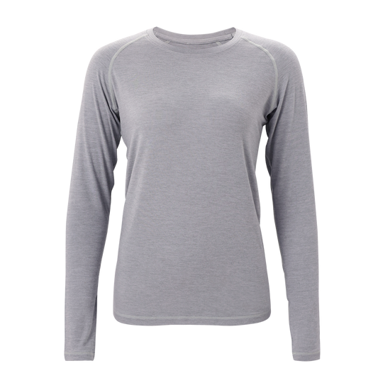 Mitten Running Co. Women's Performance Tech Long Sleeve Shirt in Silver Cloud