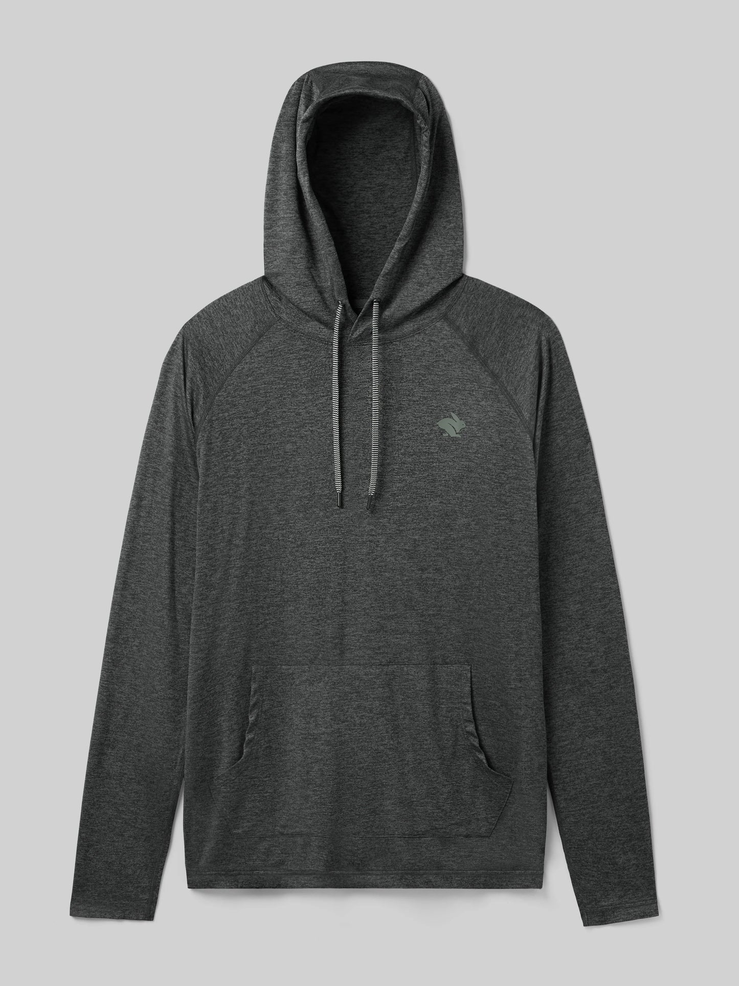 Rabbit Men's EZ Pullover Hooded Long Sleeve Shirt in Black Charcoal