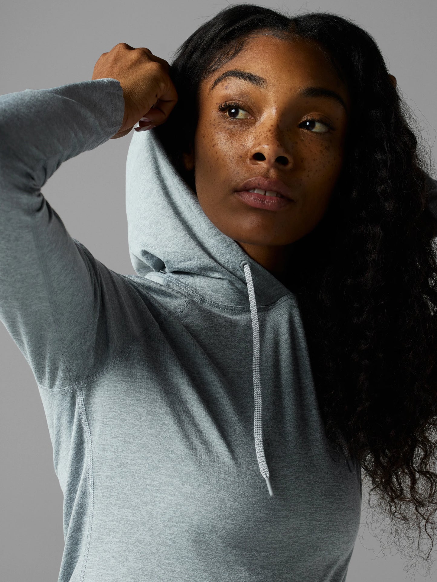 Rabbit Women's EZ Pullover Hooded Long Sleeve Top in Quarry