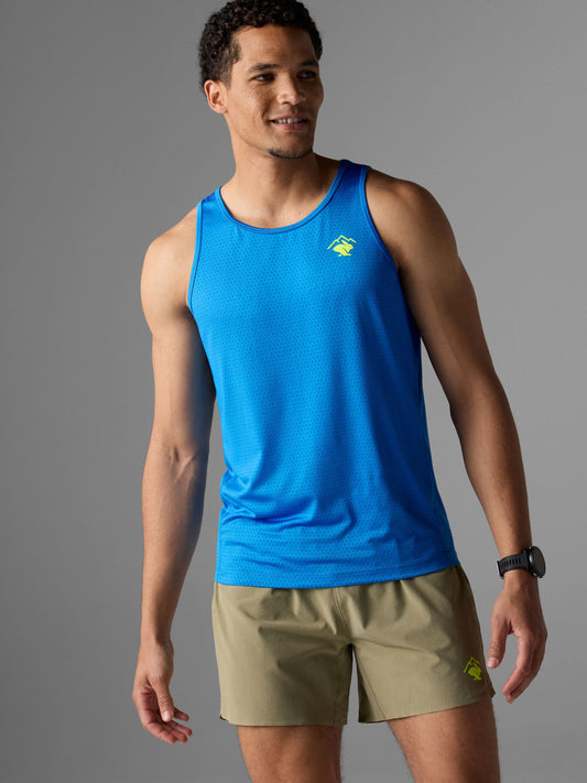 Rabbit Men's EZ Tank Perf Running Top in Electric Blue