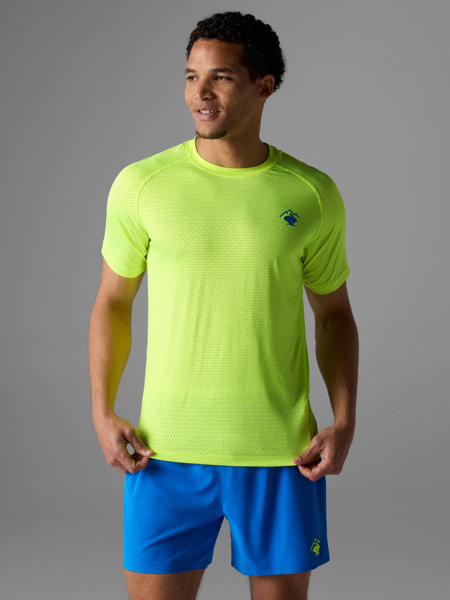 Rabbit Men's EZ Tee Perf SS Short Sleeve Top in Safety Yellow