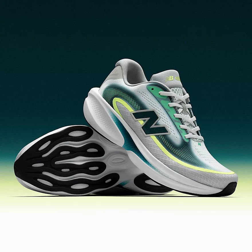 New Balance Women's Ellipse V1 Sneaker in Deep End with Medusa Green and Afterglow