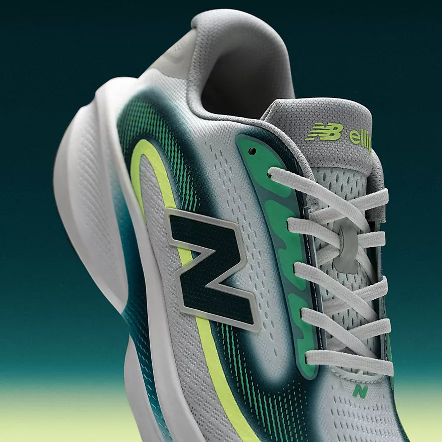 New Balance Women's Ellipse V1 Sneaker in Deep End with Medusa Green and Afterglow